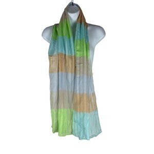 Colorful Striped Lightweight Sheer Scarf For Women